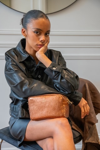 Sac bandoulière en cuir Amaia - Marron