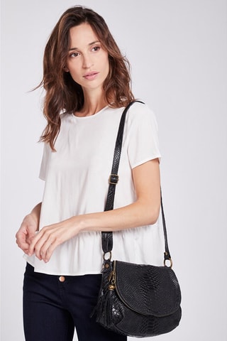 Sac bandoulière en cuir Lana - Noir