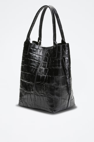 Sac porté épaule en cuir Star - Noir