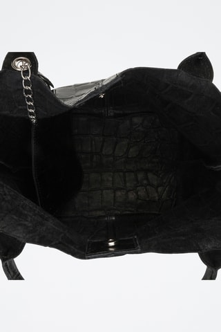 Sac porté épaule en cuir Star - Noir