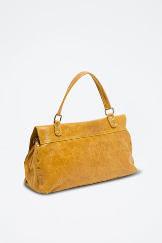 Sac à main en cuir Gavi - Noir et moutarde