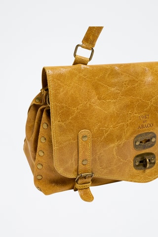 Sac à main en cuir Gavi - Noir et moutarde