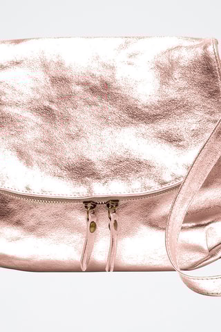 Sac bandoulière en cuir Lana - Doré et rose