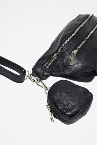 Sac banane en cuir Tena - Noir