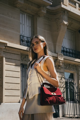 Sac bandoulière en nubuck Louis Frange - Bordeaux