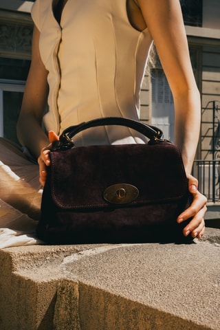 Sac bandoulière en nubuck Louis - Marron