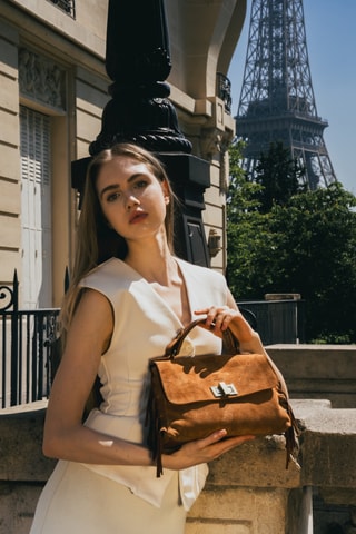 Sac à main en nubuck Neva  - Camel