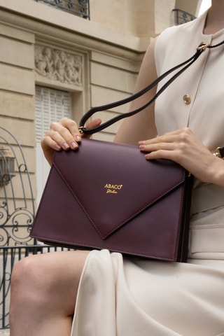 Sac bandoulière en cuir Celia - Bordeaux