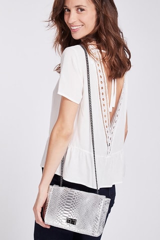 Sac bandoulière en cuir Tatou - Argenté