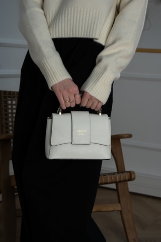 Sac bandoulière en cuir Mila - Blanc