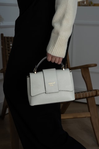 Sac bandoulière en cuir Mila - Blanc