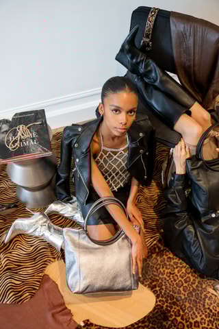 Sac à main en cuir Julia - Argenté