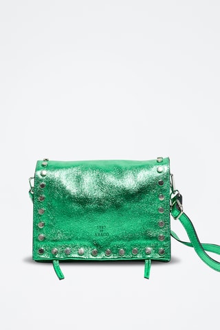 Sac bandoulière Iris - Argenté, noir et vert