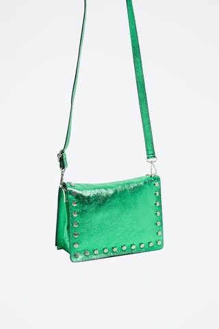 Sac bandoulière Iris - Argenté, noir et vert