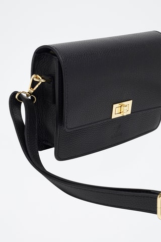 Sac bandoulière en cuir Gaya - Noir