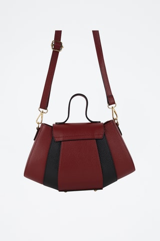 Sac bandoulière en cuir Lara  - Bordeaux