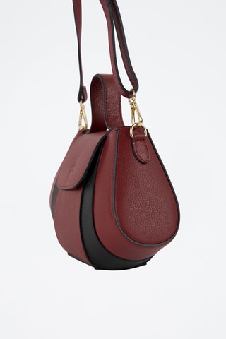 Sac bandoulière en cuir Lara  - Bordeaux