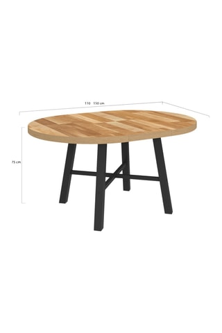 Table à manger extensible Mathilde - Imitation bois et noir