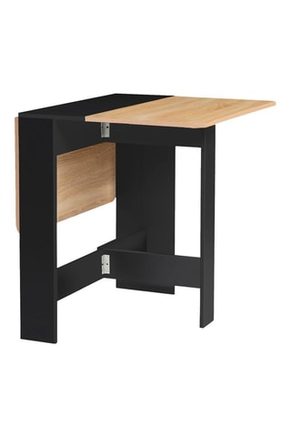 Table console pliable Edi - Imitation bois et noir