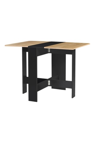Table console pliable Edi - Imitation bois et noir