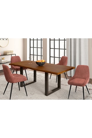 4 chaises Olivia - Terracotta et noir