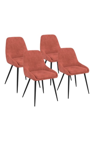 4 chaises Olivia - Terracotta et noir