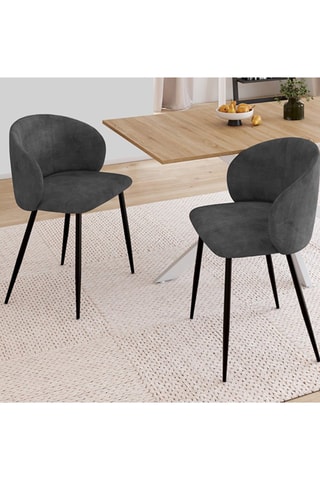 2 chaises Léona - Gris foncé