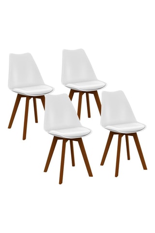 4 chaises Brava - Pieds en hêtre - 46 x 79,5 x 51 cm