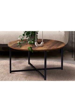 Table basse Elize - Noir et imitation bois