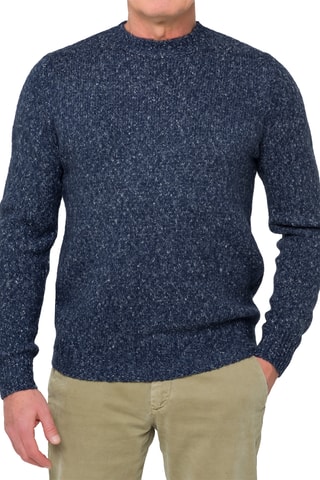 Pull regular en laine et mohair Alaska - Bleu marine chiné