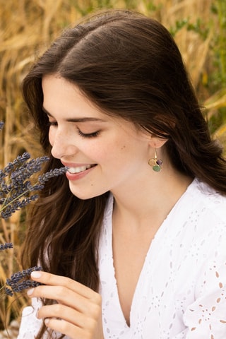 Boucles d'oreilles Nastasia Améthystes et aventurines 