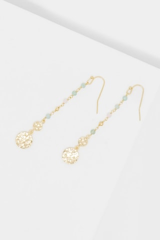 Boucles d'oreilles Amanda 
Aventurines, quartz et pyrites