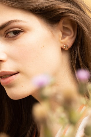 Boucles d'oreilles Maya Calcédoines