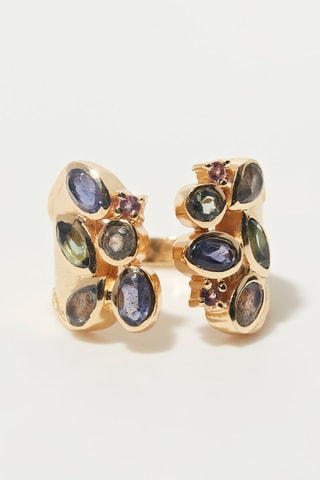 Bague Billie - Iolites, labradorites, tourmaline et améhyste