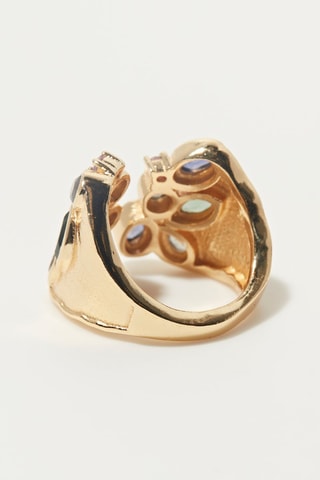 Bague Billie - Iolites, labradorites, tourmaline et améhyste