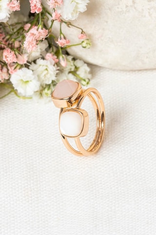 Bague Amaïa Quartz rose et nacre