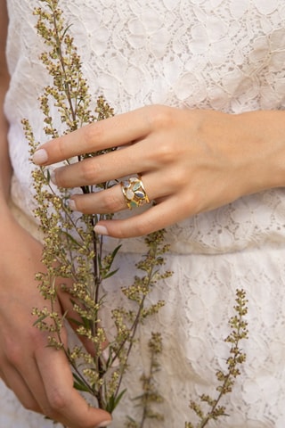 Bague Debora Quartz, aqua calci et labradorite