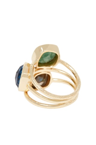 Bague Elsa  
Labradorite, aventurine et iolite