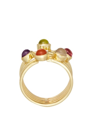 Bague Diane - Péridot, labradorite, cornaline, tourmaline et améthyste