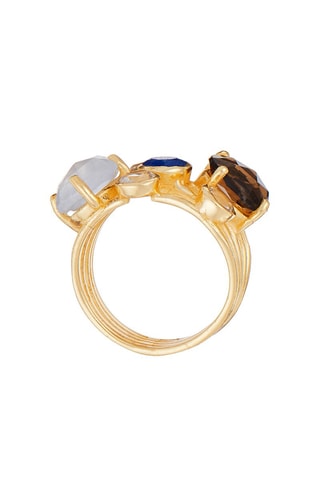 Bague Tanzie - Quartz fumé, quartz, jade et calcédoines