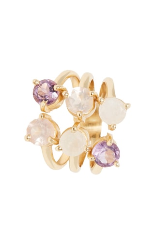 Bague Stella - Pierre de lune, améthyste et quartz