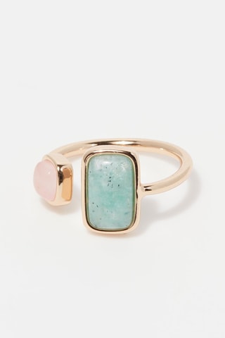 Bague Eva Amazonite et quartz rose