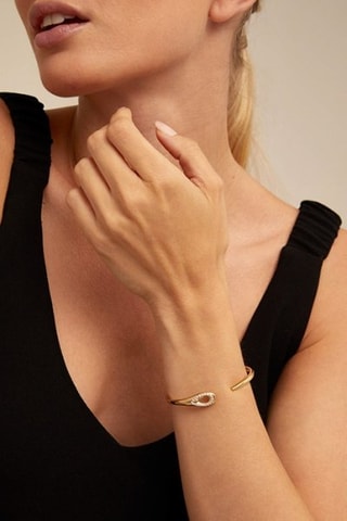 Jonc - Plaqué or jaune et topazes