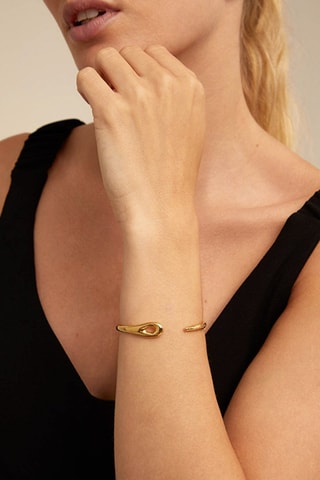 Jonc - Plaqué or jaune et topazes