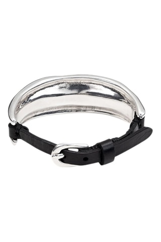 Bracelet - Plaqué argent et cuir