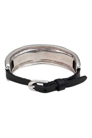 Bracelet - Plaqué argent et cuir