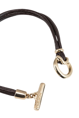 Bracelet multi tours - Cuir et plaqué or jaune