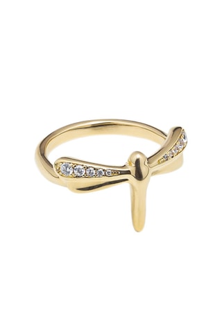 Bague - Plaqué or jaune et topazes