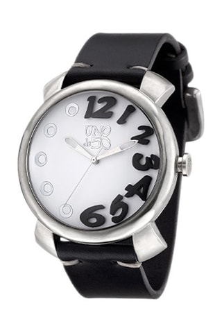Montre en cuir et plaqué argent Llegas