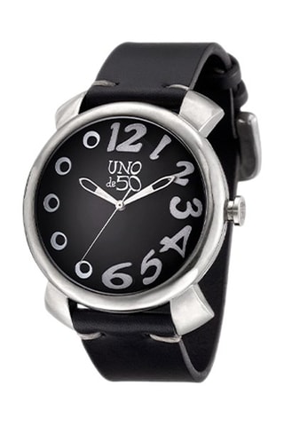 Montre en cuir et plaqué argent Llegas